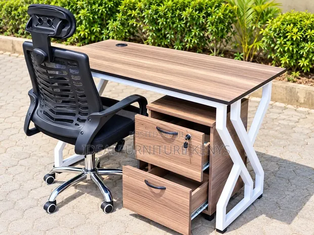 Boss Office Products Office Desk with Drawers and Chair - 1