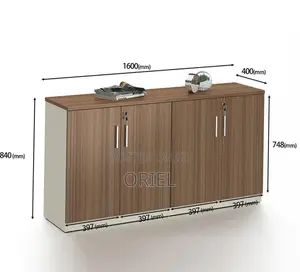 GE 4-Door Office Storage Credenza - Brown