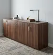 GE 4-Door Office Storage Credenza - Brown - 5