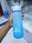Frosted Plastic Water Bottle with Straw - 2