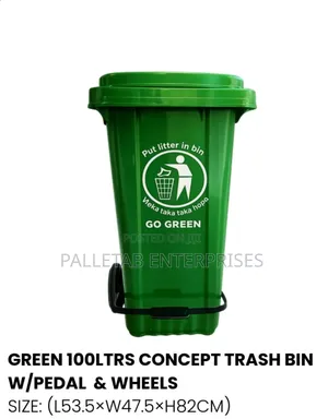 Tangi la Taka la Lita 120 na Pedali na Magurudumu
