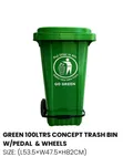 120L Pedal Waste Bin with Wheels - 2