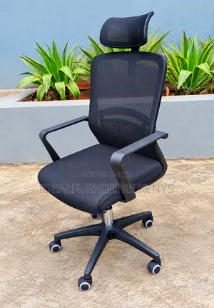 Ergonomic Office Chair with Headrest - Black
