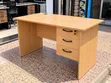 Modern Wooden Office Desk na Droo 3 Zinazofungwa - 1