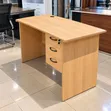 Modern Wooden Office Desk na Droo 3 Zinazofungwa - 2