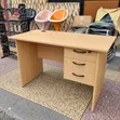 Modern Wooden Office Desk na Droo 3 Zinazofungwa - 4