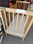 Foldable Wooden Baby Cot with Mattress - 5