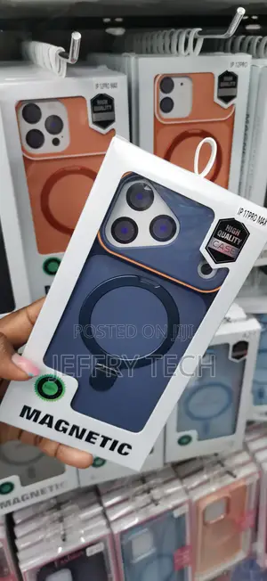 Kava ya Bluu ya Simu ya Sumaku na Stendi ya Pete kwa iPhone 17 Pro Max