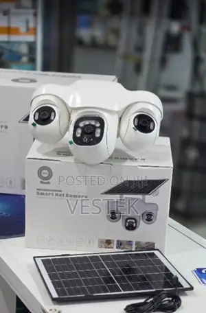 V380 Pro 4G Triple Lens Solar Camera with 3 Rotating Cameras