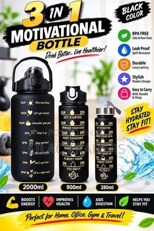 Chupa ya Maji ya Motisha 3-in-1