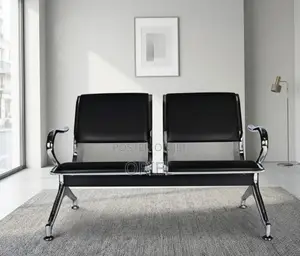 2-Seater Office Waiting Bench - Padded Leather