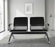 2-Seater Office Waiting Bench - Padded Leather - 1