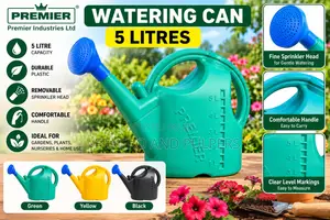 Premier 5L Plastic Watering Can - Green