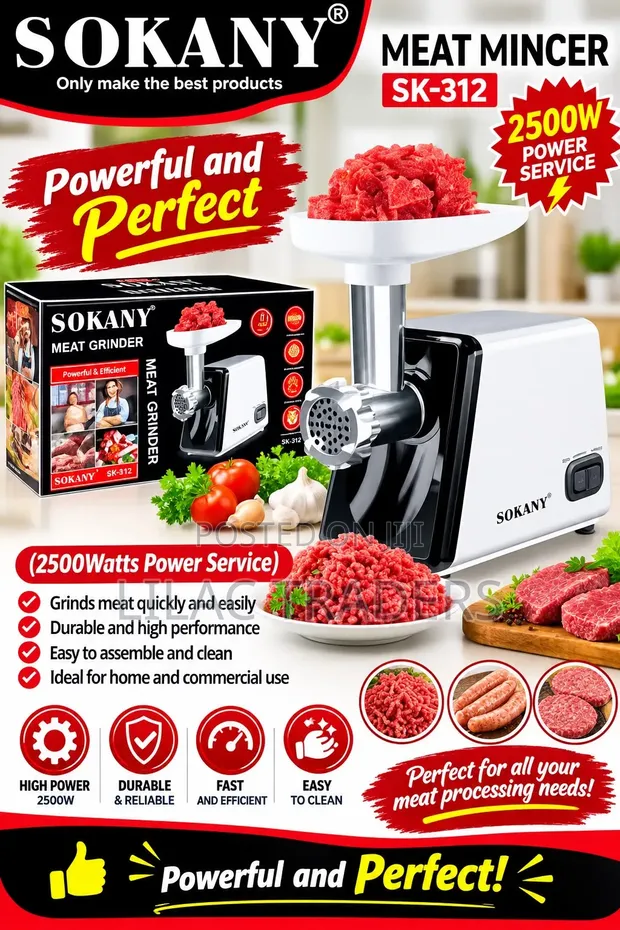 Sokany Meat Mincer 2500W (Model: SK-312) - 1