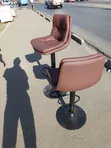 Modern Brown Bar Stool Chair with Padded Seat - 2