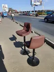Modern Brown Bar Stool Chair with Padded Seat - 3