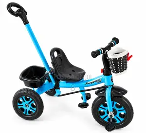 Kids Push Tricycle with Handle - Blue