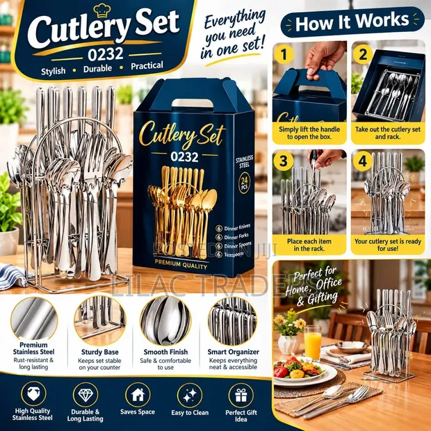 24pc Silver Cutlery Set - 1