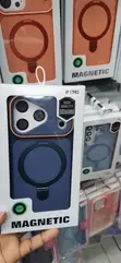 Blue and Orange Magnetic Silicone Case for iPhone 17 Pro - 1