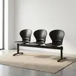 3-Seater Linked Reception Bench - Black - 5