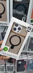 Kava ya Magneticase ya Beige na Orange na Pete ya Kusimama kwa iPhone 16 Pro Max - 2