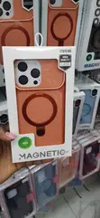 Kesi ya Orange yenye MagSafe na Kickstand kwa iPhone 16 Pro Max - 1