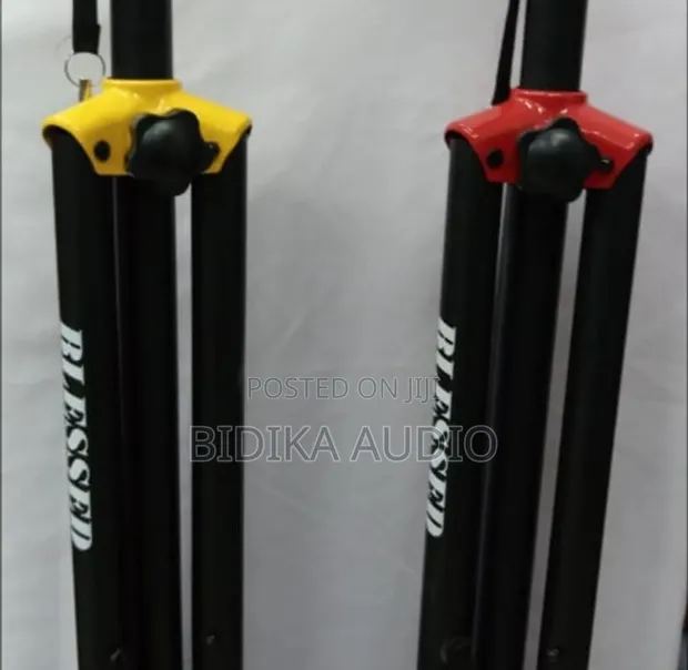 Coloured Microphone & Tripod Speaker Stands - 1