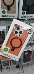 Orange Unipha Magnetic Case with Built-in Ring for iPhone 16 Pro - 2