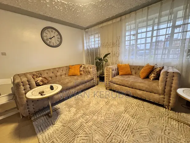 Chester 5-Seater Sofa Set - Beige Velvet - 1
