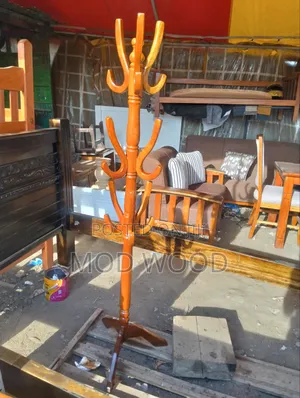 Handcrafted Solid Wood Freestanding Coat Hanger Stand