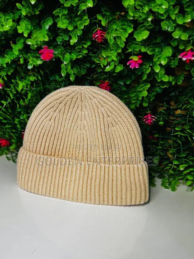 Kofia ya Beanie ya Beige ya Premium Iliyofumwa - 1