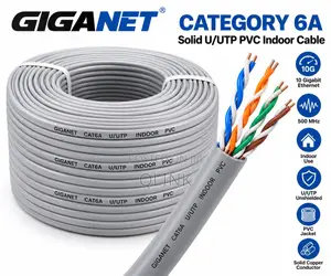 Giganet Cat 6A Solid U/UTP PVC Cable ya Ndani