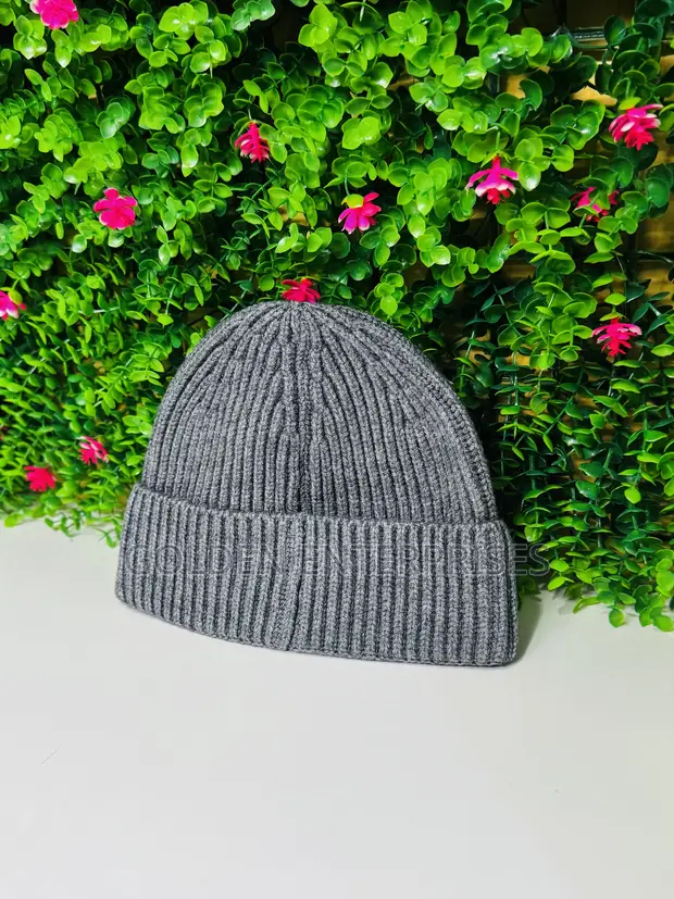 Stylish Plain Knit Beanie Hat - Soft Warm Fold-Over Cuff - 1