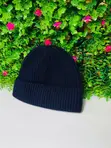 Navy Blue Trendy Urban Knit Beanie Cap - 2
