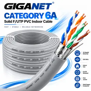 Giganet Kebo ya Cat 6A Solid F/UTP PVC ya Ndani