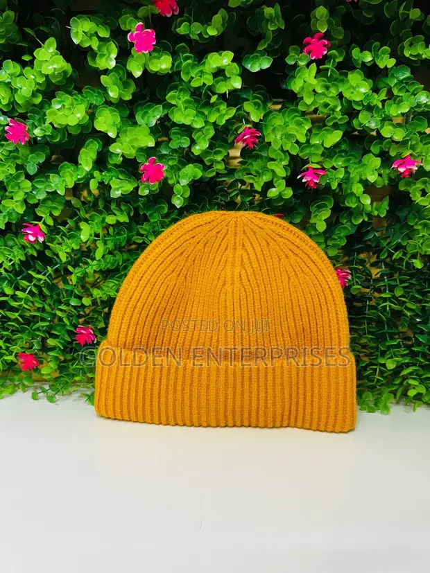 Mustard Premium Folded Cuff Knitted Beanie - Unisex - 1