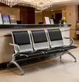 3-Seat Padded Office Reception Waiting Bench - Black - 1