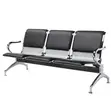 3-Seat Padded Office Reception Waiting Bench - Black - 2