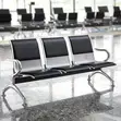 3-Seat Padded Office Reception Waiting Bench - Black - 3