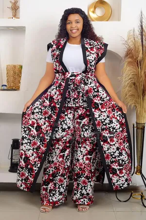 Nguo za Ankara Palazzo na Kimono