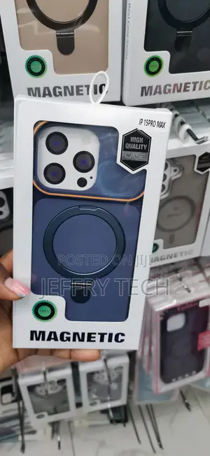 Magnetic Kickstand Case for iPhone 15 Pro Max - Blue