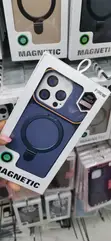 Magnetic Kickstand Case for iPhone 15 Pro Max - Blue - 2
