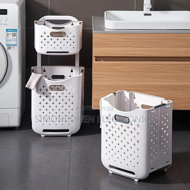 2-Tier Laundry Hamper na Magurudumu - 1
