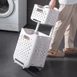 2-Tier Laundry Hamper na Magurudumu - 2