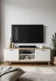 Kikasha cha TV cha Mbao chenye Kudumu kwa Sebule ya Kisasa - 3