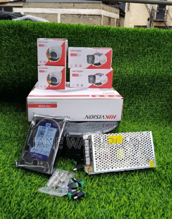 Hikvision 4 Camera 1080P Smart CCTV Kifurushi Kamili - 1