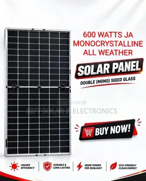 JA 600W Bifacial Monocrystalline Solar Panel