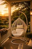 Kiti cha Hammock cha Kipekee cha Kupepea kwa Nje - 4