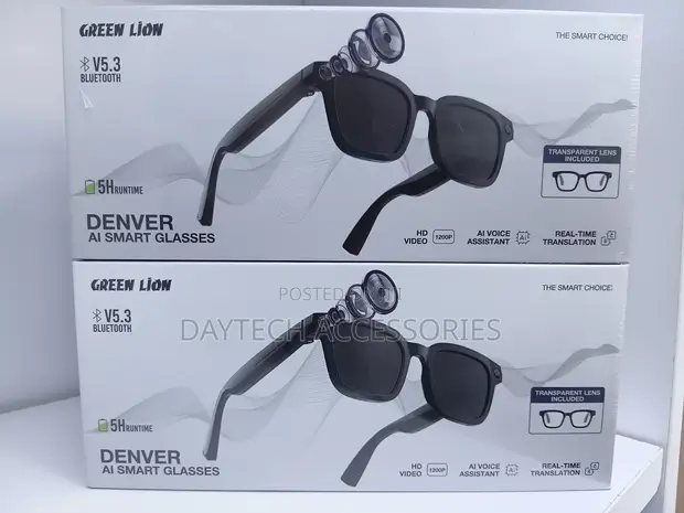 Green Lion Denver AI Smart Camera Sunglasses - Black - 1