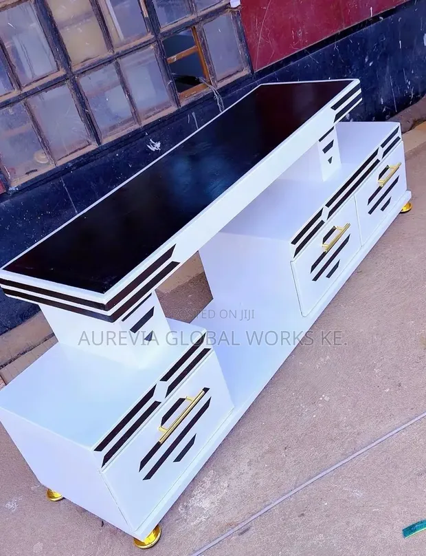 White & Black TV Stand - 1